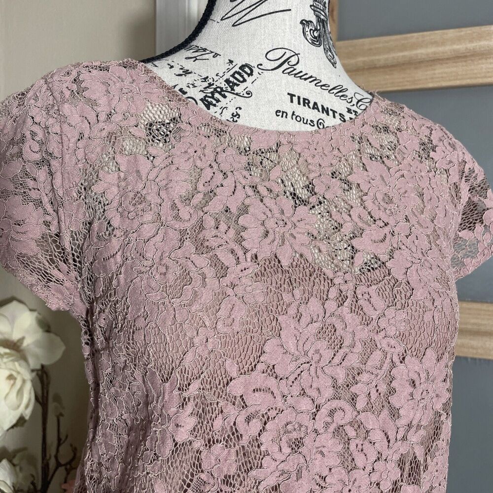 Abercrombie & Fitch Women’s Boho Lace Shirt Blush Pink Women's Size XS - Picture 2 of 8